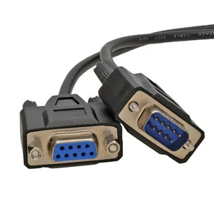 Seriell RS232 Verlängerungskabel DB9M auf F 9 Pin Stecker auf Buchse 1m SCHWARZ - Bild 1 von 8