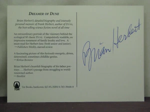 one Dreamer of Dune promotional postcard signed by Brian Herbert circa 2003 - Picture 1 of 3