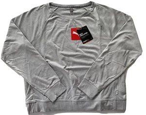 PUMA GOLF Women's Warmcell Crewneck Long Sleeve Fleece Top Solid Heather Gray M - Picture 1 of 7