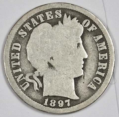 1897-o Barber Dime.  Good.  188040 Cover
