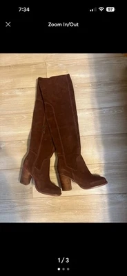 Botas Kelsi Dagger Logan camurça acima do joelho tamanho 10 café - Imagem 1 de 3