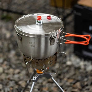 2500ml Outdoor Micropressure Fast Cooking Pot 304 Stainless Steel Mess Tin Bowl - Picture 1 of 15