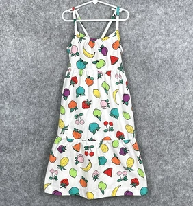 Hanna Andersson Girls Sleeveless Fruit Print Tiered Midi Dress Size 8 Tropical - Picture 1 of 8