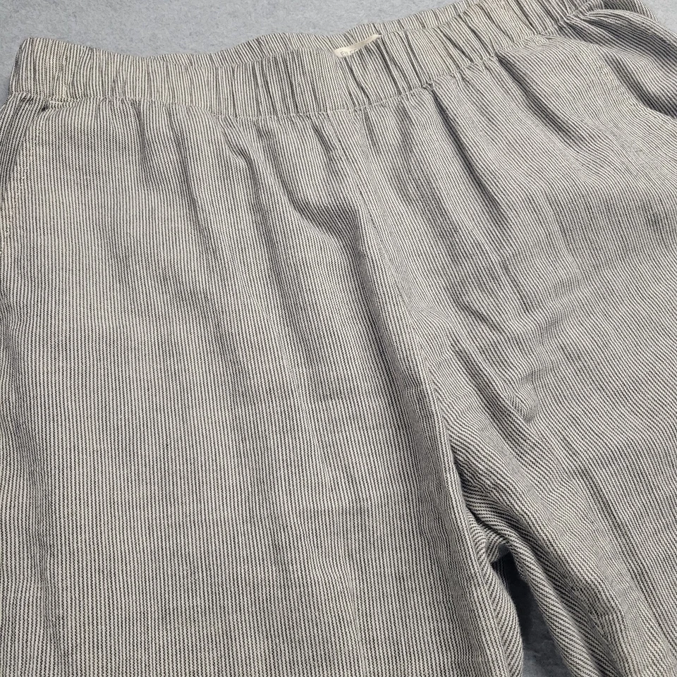 Eileen Fisher Pants Womens Size S/P Striped Organic Linen Cotton Light Boat - Image 1 of 4