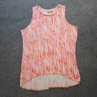 Camiseta sin mangas elástica con logotipo Lori Goldstein para mujer talla 2X naranja rosa Foto 1 de 4