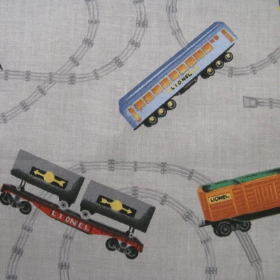 Lionel Trains Cotton Fabric 1 Yrd Springs Industries #9554 Train Cars And Tracks - Image 1 of 4