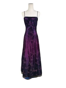 Y2K Vintage Ombre Sparkly Purple Fairy Whimsigoth Witchy Corset Prom Dress 4 - Picture 1 of 6