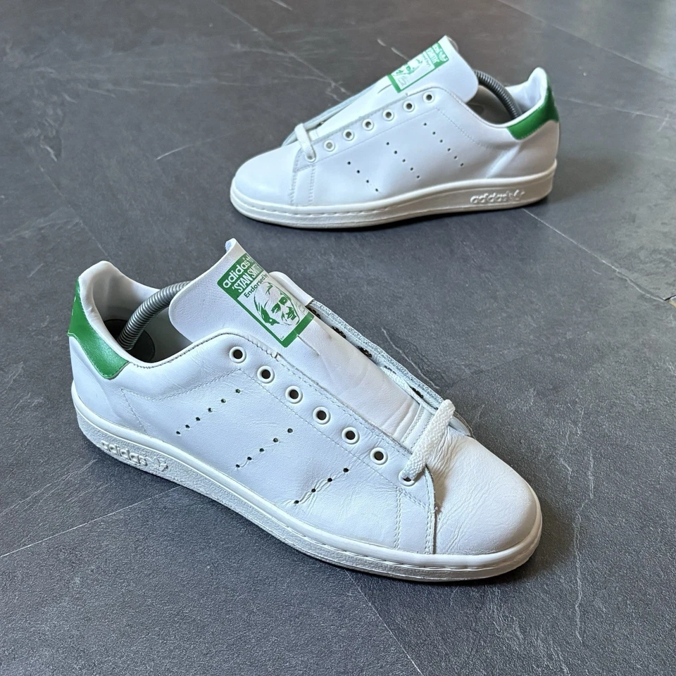 Adidas Stan Smith UK7.5 vintage anni 80 made in France nuove OG 80s bianco verde rare - Immagine 1 di 4