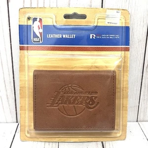Los Angeles Lakers Tan Tri Fold Wallet Laser Engraved Logo - Picture 1 of 5