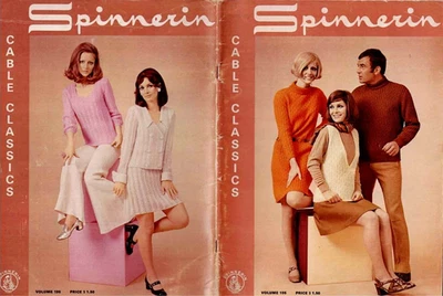 Spinnerin Knitting Pattern Booklet Cable Classics Fun 1960's VTG Fashion Photos - Image 1 of 4