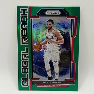 2021-22 Panini Prizm Global Reach Green Prizm Ben Simmons #5 PHI - Imagem 1 de 2