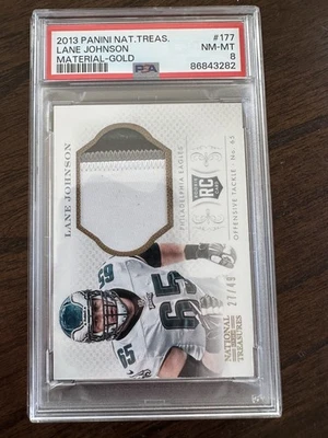 2013 Panini National Treasure Lane Johnson 27/49 PSA 8 - Image 1 of 2
