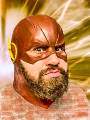 The Flash Mask Latex Cosplay Superhero Barry Allen Adult Size Ships from USA - Image 1 of 4