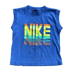 Vintage Nike 80's 70's color Block Print Tank Top Shirt Youth Boys Size S READ - Picture 1 of 12