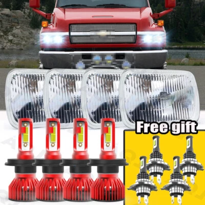 4pc for Chevrolet Kodiak C4500 C5500 4x6" 6500K Led Headlights High Low Beam - Image 1 of 4