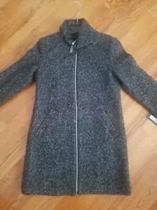 Kenneth cole Women's Essential Full Zip Coat Size S CHARCOAL NWT . - Picture 1 of 10