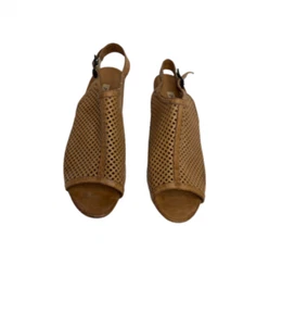 Paul Green Laser cut leather sandals with heel sz 9 - Picture 1 of 8