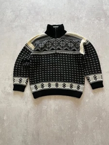 F.LLI Campagnolo Norway Style Fair Isle Knit Sweater 1/4 Zip Multicolor Men's M - Picture 1 of 18