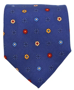 Vintage Land's End Men's Necktie 100% Silk Foulard Flowers Spring XL 63 x 3.5 - Picture 1 of 3