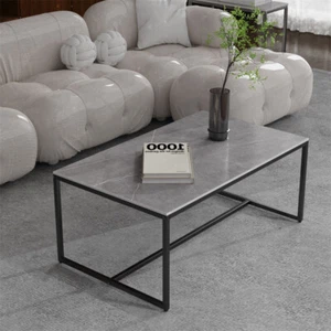 100cm Minimalist Coffee Table Tea Center Dining Table Sturdy Metal Legs Support - Picture 1 of 18