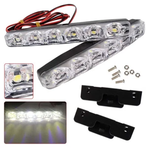 2PCS 12V 6 LED Daytime Running Light DRL Car Fog Day Driving Lamp Lights Kit _co - Picture 1 of 9