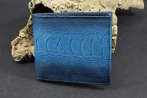 CARTERA MONEDERO HOMBRE AZUL CLARO AUTÉNTICO RAMO HECHO A MANO ROMA 54 - Imagen 1 de 8
