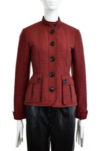 Chaqueta acolchada BURBERRY Brit para mujer borgoña cuello alto medio cinturón abrigo talla XS - Imagen 1 de 14