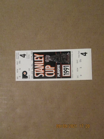NHL Philadelphia Flyers Vintage 1991 Stanley Cup Playoffs Home Game 4 Ticket Cover