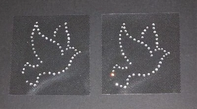 Hotfix Strass Bügelbild  Kleine Tauben 2er Set DMC Glasstrass Applikation  - Bild 1 von 4