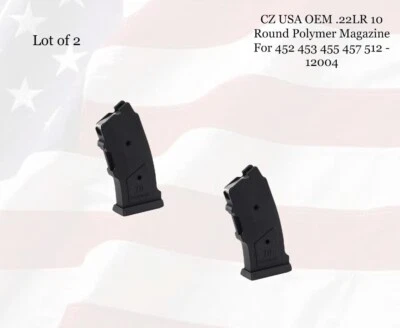 LOTE de (2) cargador de polímero CZ EE. UU. OEM .22LR para 452/453/455/457/512 #12004 Foto 1 de 3