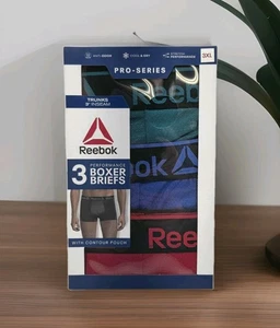 Reebok Mens 3 pack Performance Boxer Briefs 3XL (48-50) Red - Green - Blue *NEW* - Picture 1 of 5