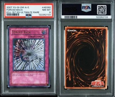 Yu-Gi-Oh PSA8 Forced Back EOJ-AE060 Ultimate Rare 2007 English - Image 1 of 3
