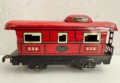 Marx New York Central 556 Tinplate Caboose 4-wheel 0/027 Gauge - Image 1 of 4