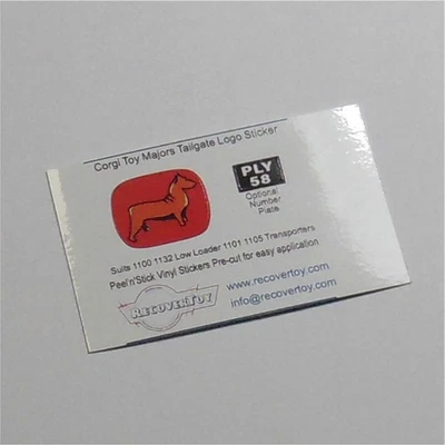 Corgi Toys 1101 1105 Bedford Car Transporter Tailgate Sticker Set - Image 1 of 3