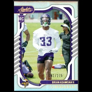 BRIAN ASAMOAH II 2022 Panini Absolute #148 Rookie RC /275 Minnesota Vikings - Picture 1 of 2