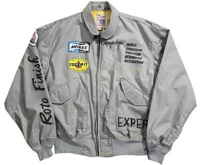Vintage Avirex Grey Aviation Flight Jacket (Size XL )  - Image 1 of 4