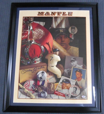 Mickey Mantle Signed & Inscribed Poster by David Spindel - PSA Authenticated - Image 1 of 3
