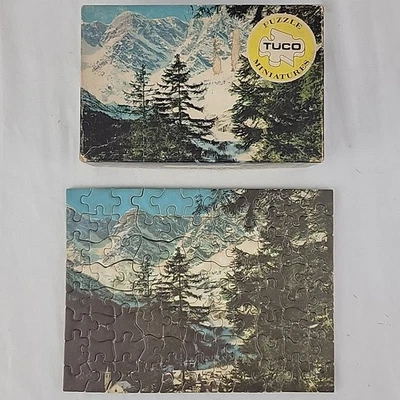 Rompecabezas de colección Alpes italianos árbol Tuco mini montaña nieve triple grueso completo Foto 1 de 4
