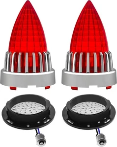 Intermitentes de señal de giro trasero LED 2X3 1/4 pulgadas con lente roja para Harley Softail Dyna - Imagen 1 de 7