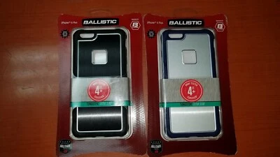 LOTE DE (2) Funda Balística Ultra Delgada para Apple iPhone 6 Plus - AZUL / Gris, NEGRA Foto 1 de 3