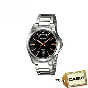 Casio MTP-1370D-1A2 Analógico Plateado Metal Banda Negro Reloj Hombre Original Nuevo Casio - Imagen 1 de 1