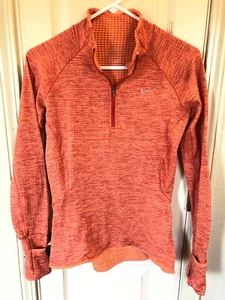 Nike Dri-Fit Running Orange 1/4 Zip Long Sleeve Athletic Top Women's Size XS - Picture 1 of 4