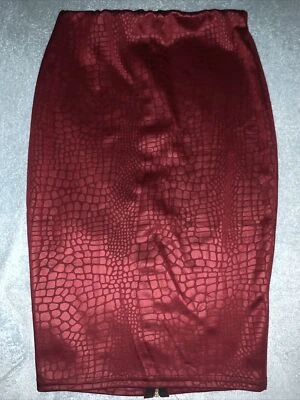 Miss Blush Burgundy Snakeprint Skirt Size 12 Copy of Michelle Keegans - Image 1 of 4