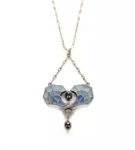 Stile giovanile - collier - Levinger & Bissinger - smalto finestra - argento 900 ~ 1900 - Foto 1 di 15
