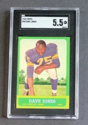Dave Deacon Jones 1963 Topps #44 RC SGC 5.5 EX+ NFL HOF Rookie Los Angeles Rams - Image 1 of 4