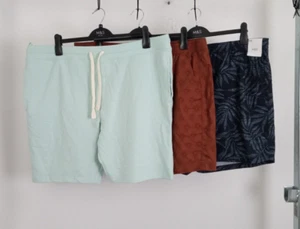 M&S 3Pcs Bundle Size 2XL Blue Sweat Shorts Brown Textured Short Black Swim NW F2 - Picture 1 of 11