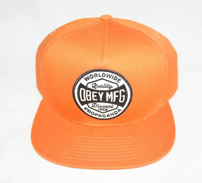 Sombrero bordado OBEY Worldwide Dissent naranja con cierre a presión Foto 1 de 4