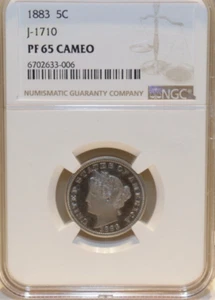1883 Pattern Nickel J-1710 Liberty Nickel NGC PR65 Cameo - Picture 1 of 6