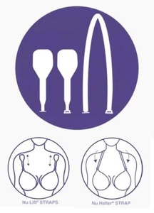 NuBra NuWay Nu Lift Straps 1 pr + Halter - Fits AUTHENTIC Bragel USA NuBras Only - Picture 1 of 5