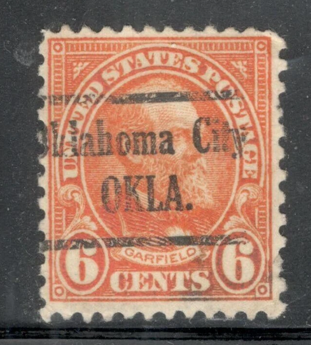 Sc # 638 ~ 6 cent James Garfield Issue, Precancel, Oklahoma City OKLA. - Image 1 of 1